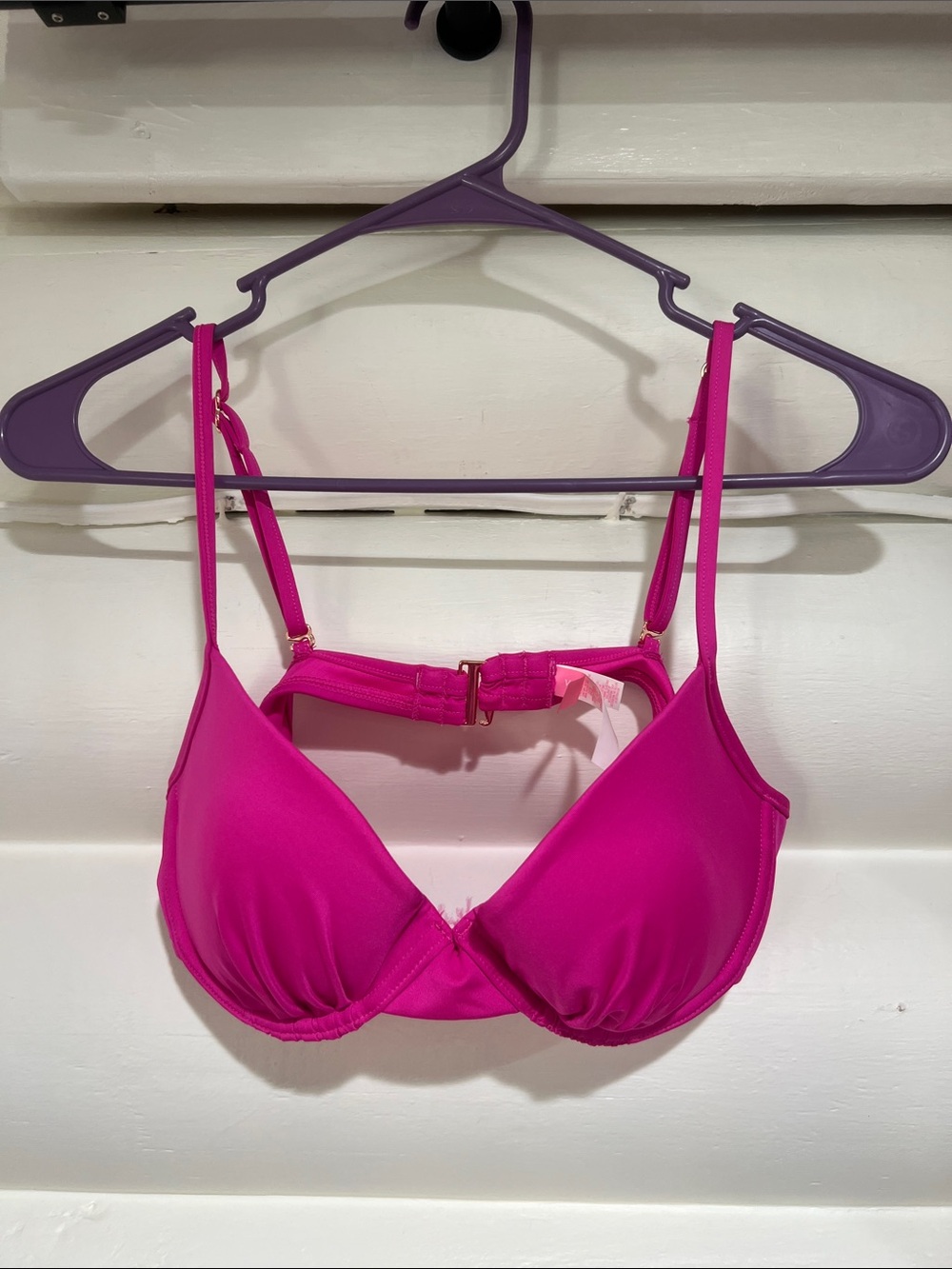 Victoria's Secret Bright Pink Padded Underwire Swim Bra